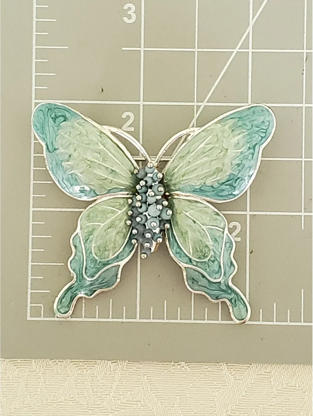Vintage Light Blue Liz Claiborne Enamel Butterfly Brooch